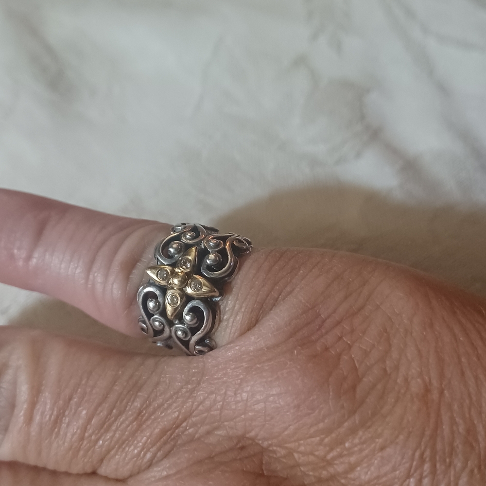 Konstantino Diamond Scroll Ring, SS &18k, Size 5.5 - Picture 13 of 13